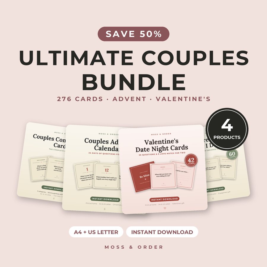 Ultimate Couples Bundle with 276 printable conversation cards