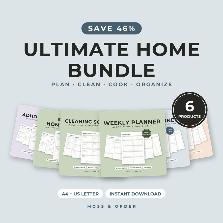 Ultimate Home Bundle printable with six home planners